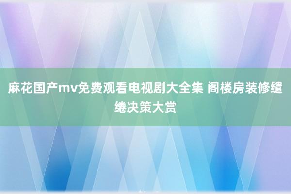 麻花国产mv免费观看电视剧大全集 阁楼房装修缱绻决策大赏