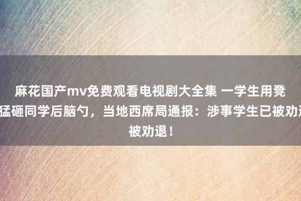 麻花国产mv免费观看电视剧大全集 一学生用凳子猛砸同学后脑勺,当地西席局通报:涉事学生已被劝退!